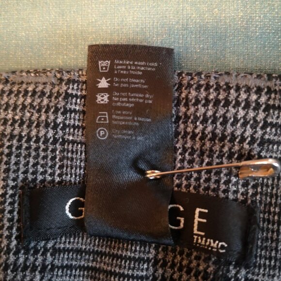 George Ladies Size Black & Grey Plaid Slight Flare Leg Dress Pants - Picture 4 of 7